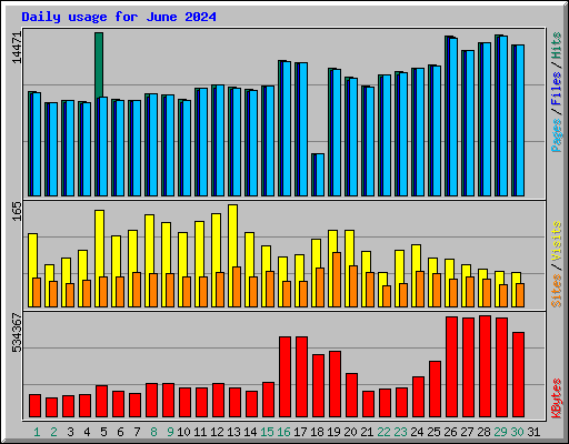 Daily usage for June 2024