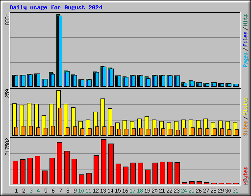 Daily usage for August 2024