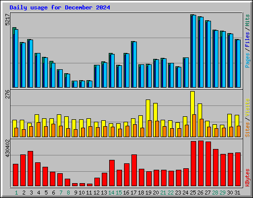 Daily usage for December 2024