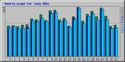 Hourly usage for July 2021