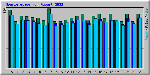 Hourly usage for August 2022