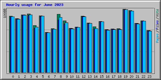 Hourly usage for June 2023