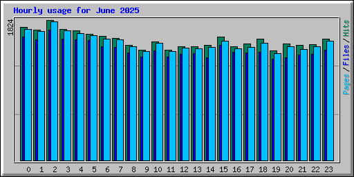 Hourly usage for June 2025